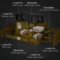 Конструктор радиоуправляемый «Строительный бульдозер», 2826 деталей, масштаб 1:17 Конструктор радиоуправляемый «Строительный бульдозер», 2826 деталей, масштаб 1:17