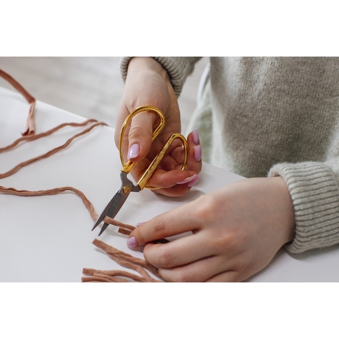 Ножницы для рукоделия, скошенное лезвие, 5 Ножницы для рукоделия, скошенное лезвие, 5", 12,5 см, цвет золотой