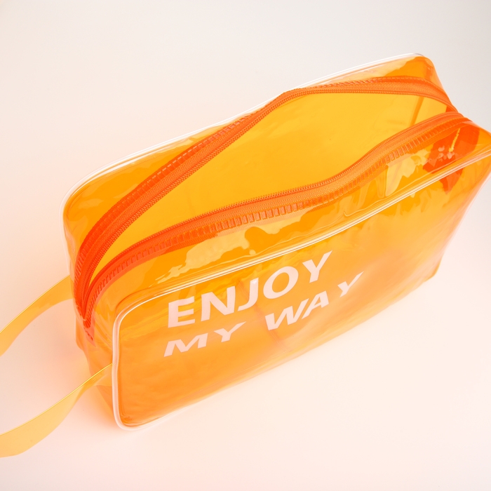 Косметичка на молнии, цвет оранжевый
