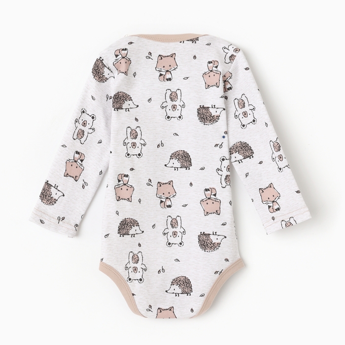 Боди детское, цвет бежевый/ёжики, рост 68 см Боди детское, цвет бежевый/ёжики, рост 68 см