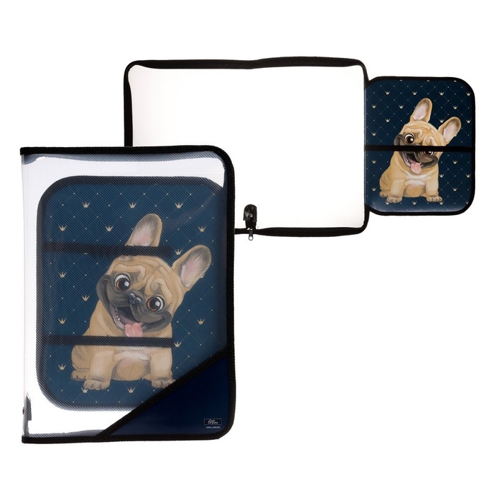 Папка для труда А4, 325 х 230 х 25 мм, молния вокруг, откидная планка, пластиковая, ПТР-1, Calligrata Папка для труда А4, 325 х 230 х 25 мм, молния вокруг, откидная планка, пластиковая, ПТР-1, Calligrata "Бульдожка"