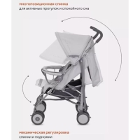 Коляска прогулочная детская RANT basic &laquo;Tango&raquo; RA351, складывается в трость, цвет Silver Grey