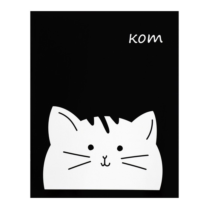 Тетрадь 48 листов в линейку Calligrata Тетрадь 48 листов в линейку Calligrata "Кот", обложка мелованный картон, Уф-лак, блок офсет, МИКС