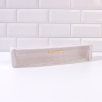 Органайзер для хранения, навесной, 1 секция, с клеевой основой и крючками, 38,7 × 8,5 × 6,5 см, цвет полупрозрачный/белый Органайзер для хранения, навесной, 1 секция, с клеевой основой и крючками, 38,7 × 8,5 × 6,5 см, цвет полупрозрачный/белый