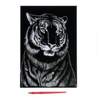 Гравюра &laquo;Тигр&raquo; с металлическим эффектом &laquo;золото&raquo; А4