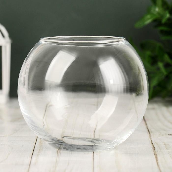 Ваза &laquo;Флора&raquo;, стеклянная, d=7.5 см, h=10.25 см, прозрачная
