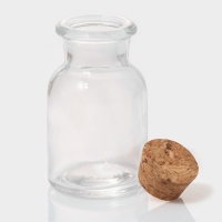 Набор баночек стеклянных для специй с пробковой крышкой Доляна &laquo;Парфе&raquo;, 40 мл, 4&times;6,6 см, 12 шт