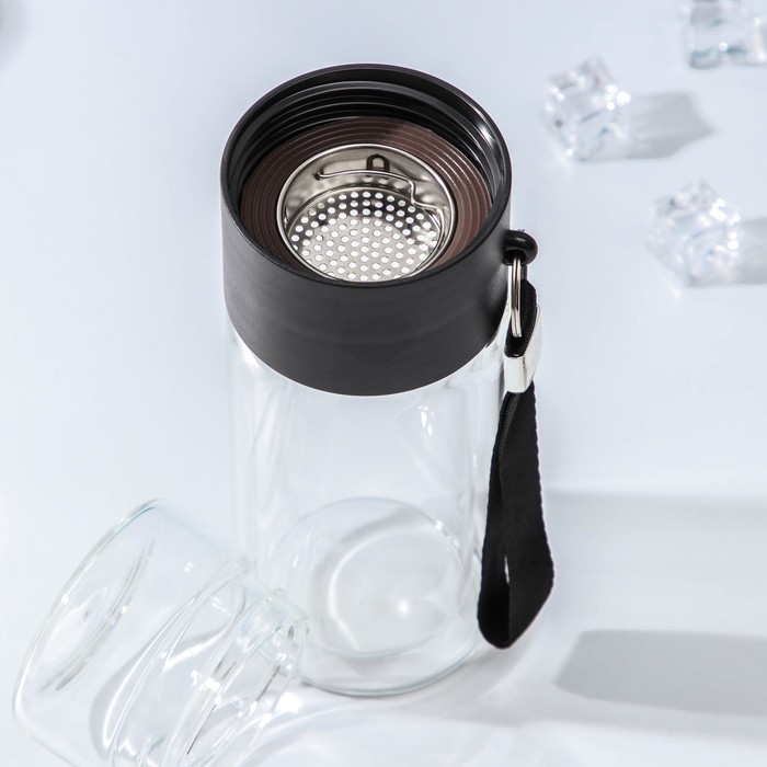 Термос стеклянный, заварник чайный &laquo;На ходу&raquo;, 250 мл, h=19 см, с двойными стенками