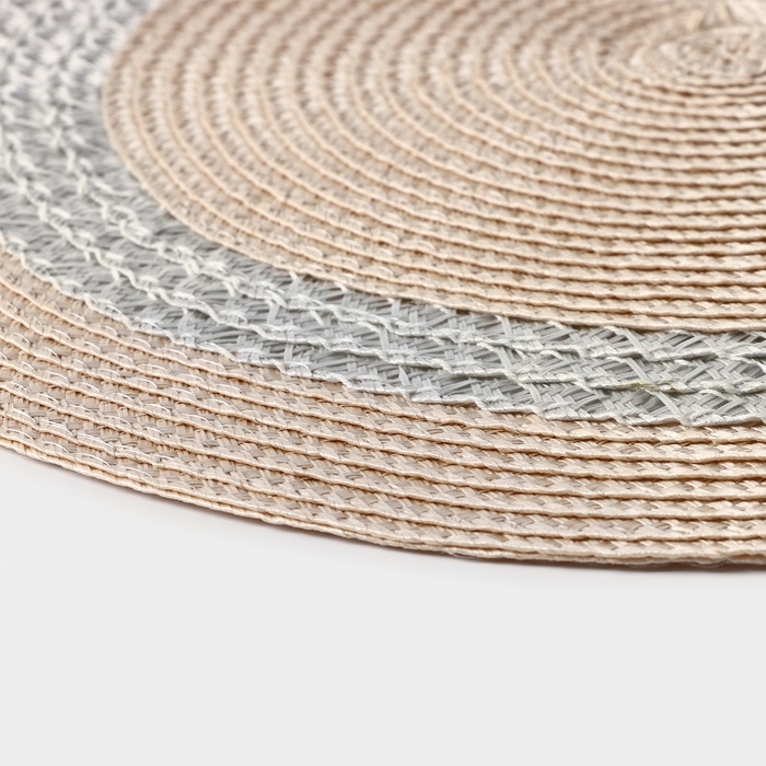 Салфетка сервировочная на стол Доляна &laquo;Оскар&raquo;, d=38 см, цвет бежевый