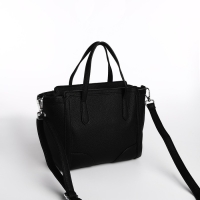 Сумка женская тоут на молнии, цвет чёрный