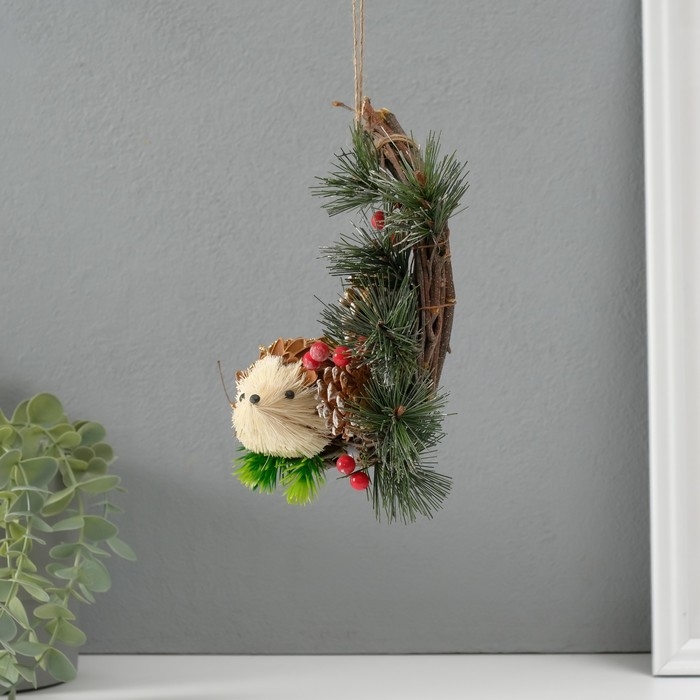 Сувенир подвеска "Ёжик с шишечками" 8,5х15х16 см