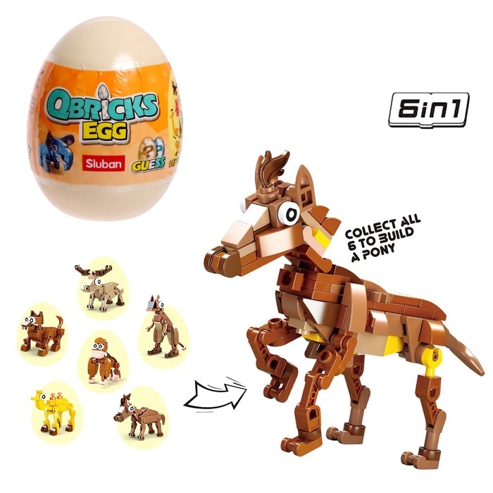 Конструктор в яйце &laquo;Животные&raquo;, 12 видов, МИКС