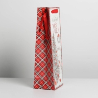 Пакет под бутылку крафтовый &laquo;Волшебных моментов&raquo;, 13 х 36 х 10 см, Новый год