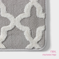 Набор ковриков для ванной и туалета Доляна &laquo;Трафарет&raquo;, 2 шт, 40&times;50, 50&times;80 см, цвет серый
