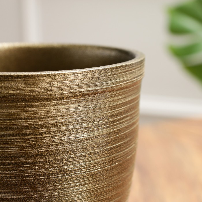 Горшок цветочный Горшок цветочный "Золото" с поддоном, 2,4л