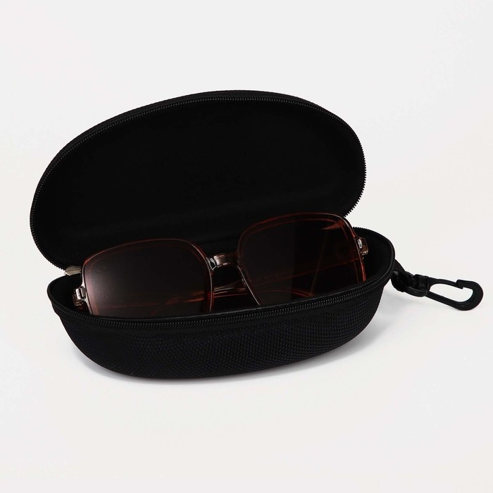 Футляр для очков на молнии, длина 17 см, цвет чёрный