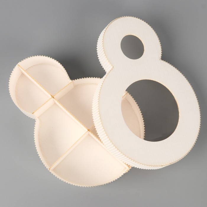 Коробка подарочная, кондитерская упаковка &laquo;8 марта&raquo; белая, 22 х 16 х 5 см