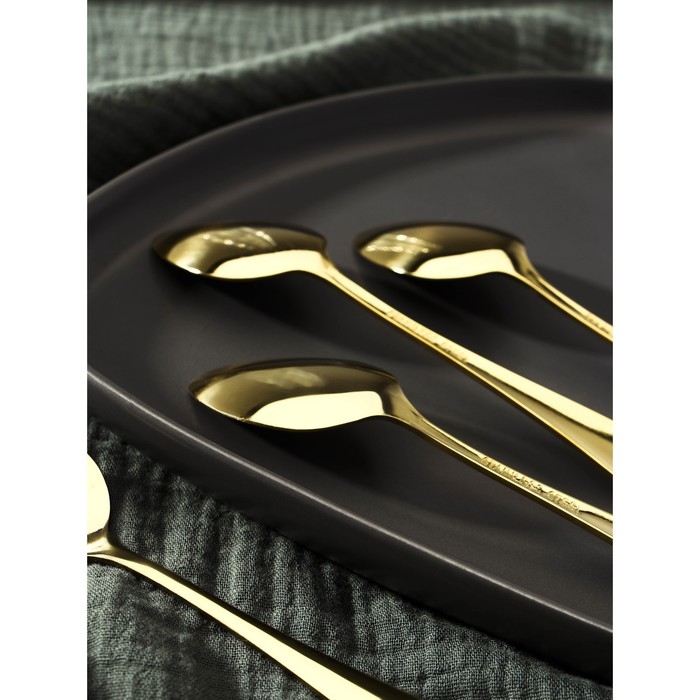 Ложки чайные Доляна «Голд», длина 13,5 см, 6 шт Ложки чайные Доляна «Голд», длина 13,5 см, 6 шт