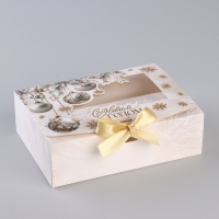 Коробка новогодняя складная &laquo;Роскошная нежность&raquo; 16.5 х 12.5 х 5 см, Новый год