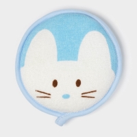 Мочалка детская для купания Доляна &laquo;Мышонок&raquo;, d=11.5 см, голубой