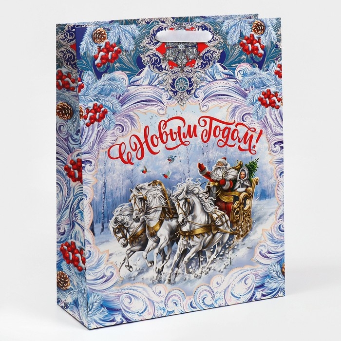 Пакет подарочный новогодний ламинированный &laquo;Дедушка Мороз&raquo;, L 31 х 40 х 11,5 см, Новый год