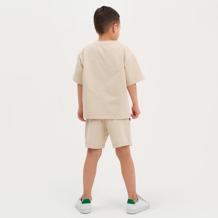 Комплект детский (футболка, шорты) KAFTAN Комплект детский (футболка, шорты) KAFTAN "Basic line" размер 30 (98-104), цвет бежевый