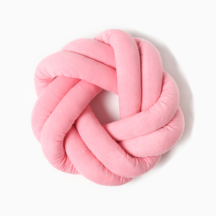 Подушка-узел «Этель», d=33см, цвет розовый, велюр Подушка-узел «Этель», d=33см, цвет розовый, велюр