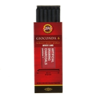 Набор угля художественного искусственного для цанговых карандашей Koh-I-Noor 8673, B, D=5.6 мм, L=120 мм, 6 штук в наборе