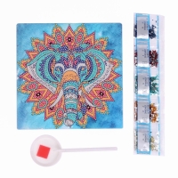 Алмазная мозаика с частичным заполнением на картонной основе «Слон», 20 х 20 см Алмазная мозаика с частичным заполнением на картонной основе «Слон», 20 х 20 см