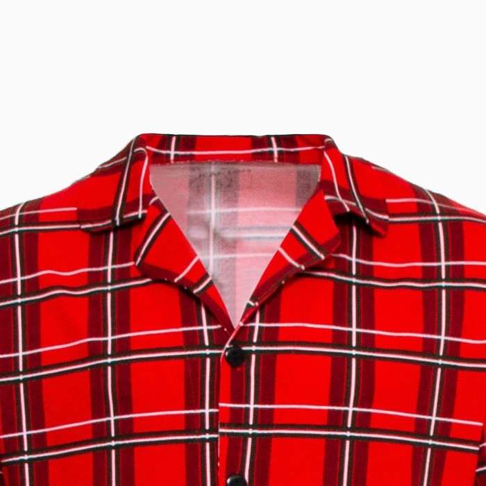 Пижама новогодняя мужская KAFTAN "Клетка", цвет красный, размер 54