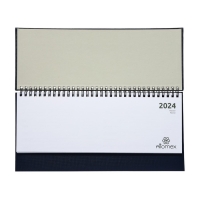 Планинг датированный 2024 года, 294 х 142 мм, 64 листа, на гребне, Attomex.Lancaster, твёрдая обложка балакрон, блок 70 г/м2, синий Планинг датированный 2024 года, 294 х 142 мм, 64 листа, на гребне, Attomex.Lancaster, твёрдая обложка балакрон, блок 70 г/м2, синий