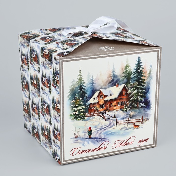 Коробка подарочная новогодняя складная &laquo;Зимняя сказка&raquo;, 18 х 18 х 18 см, Новый год