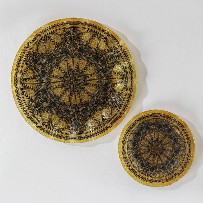 Набор столовый «Вернисаж», 7 предметов (30 см - 1 шт, 18 см - 6 шт), сине-золотой Набор столовый «Вернисаж», 7 предметов (30 см - 1 шт, 18 см - 6 шт), сине-золотой