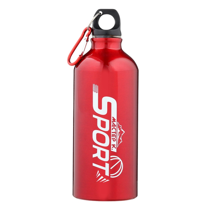 Бутылка для воды, 650 мл, Бутылка для воды, 650 мл, "Мастер К", 21 х 7 см, корпус из алюминия.красная