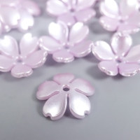 Бусины для творчества пластик "Цветочек жемчужный" набор 40 шт сиреневый 1,5х1,5 см Бусины для творчества пластик "Цветочек жемчужный" набор 40 шт сиреневый 1,5х1,5 см