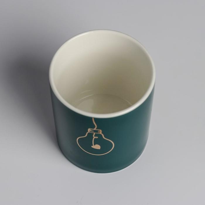 Горшок для цветов с тиснением, &laquo;Лампочка&raquo;, 8 х 9.5 см