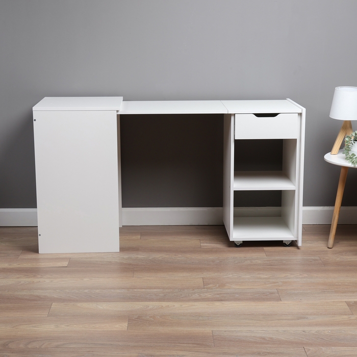 Стол-трансформер, 440(1400)х520х770, Белый/ Белый