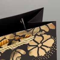 Пакет подарочный, упаковка, &laquo;Подарок для тебя&raquo;, чёрный крафт, 18 х 23 х 10 см