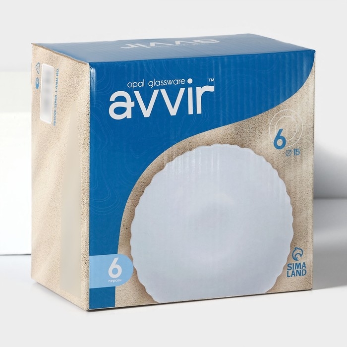 Набор салатников &laquo;Дива&raquo;, 15,5&times;5 см, 6 шт, стеклокерамика, цвет белый