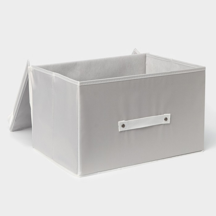 Короб стеллажный для хранения с крышкой LaDо́m, 40&times;30&times;25 см, цвет серый