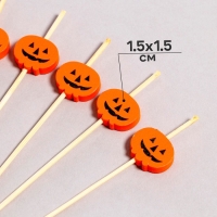Шпажки &laquo;Тыква&raquo;, в наборе 12 штук, цвет оранжевый
