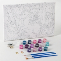 Картина по номерам с подрамником и гирляндой &laquo;Волшебный мир&raquo;, 20 х 30 см