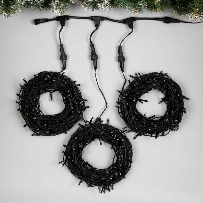 Гирлянда «Клип-лайт» 3 нити по 20 м, IP44, УМС, тёмная нить, 399 LED, свечение белое, 8 режимов, 24 В Гирлянда «Клип-лайт» 3 нити по 20 м, IP44, УМС, тёмная нить, 399 LED, свечение белое, 8 режимов, 24 В