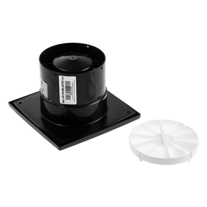 Вентилятор вытяжной "КосмоВент" В100-ок, d=100 мм, 10 Вт, 40 дБ, 105 м&sup3;/ч, обр.клапан, черн