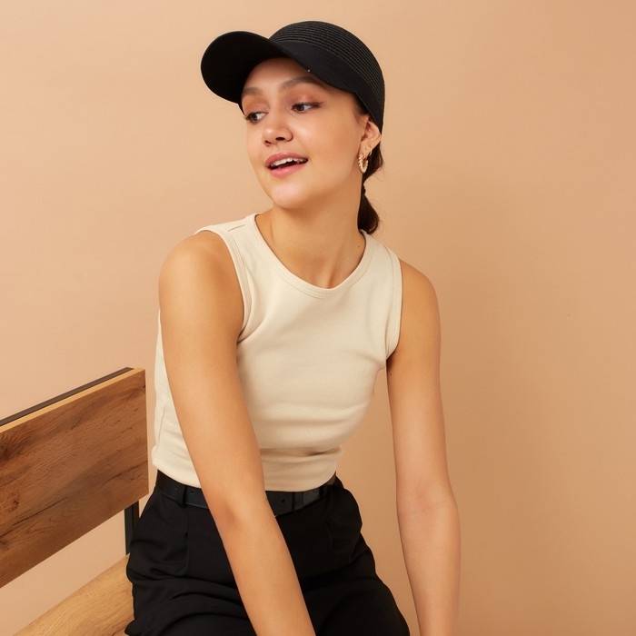 Кепка женская плетеная MINAKU цвет чёрный, размер 56-58 Кепка женская плетеная MINAKU цвет чёрный, размер 56-58