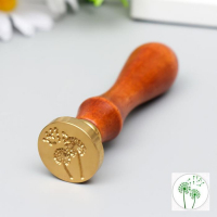 Печать для сургуча с деревянной ручкой "Одуванчики" 9х2,5х2,5 см Печать для сургуча с деревянной ручкой "Одуванчики" 9х2,5х2,5 см