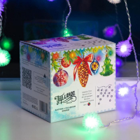 Гирлянда &laquo;Бахрома&raquo; 1.8 &times; 0.5 м с насадками &laquo;Ёжики&raquo;, IP20, прозрачная нить, 48 LED, свечение мульти (RG/RB), мигание, 220 В