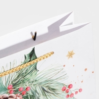 Пакет подарочный новогодний ламинированный &laquo;На лесной опушке&raquo;, L 28 х 38 х 9 см