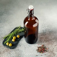 Бутылка бугельная, 1 л, с пробкой, цвет коричневый Бутылка бугельная, 1 л, с пробкой, цвет коричневый