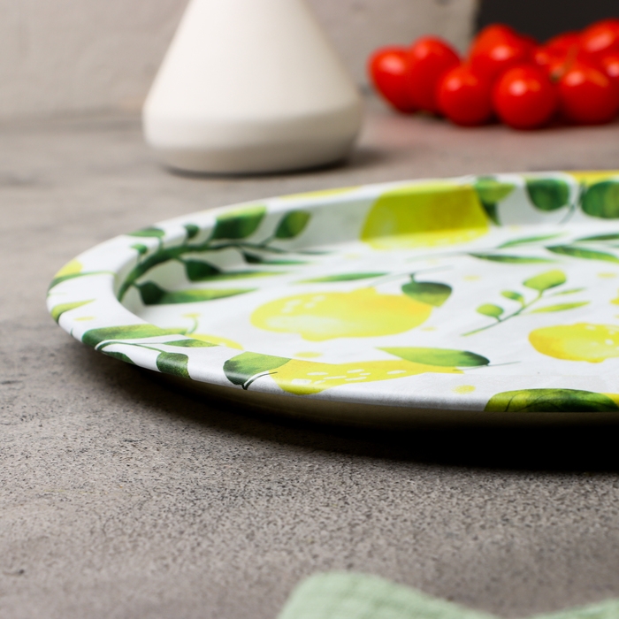 Поднос &laquo;Солнечные лимоны&raquo;, 28 х 1,6 х 0,32 см, металл